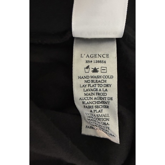 L'AGENCE Cory Cotton Scoopneck Tee Women's XS Black NEW - Picture 7 of 9
